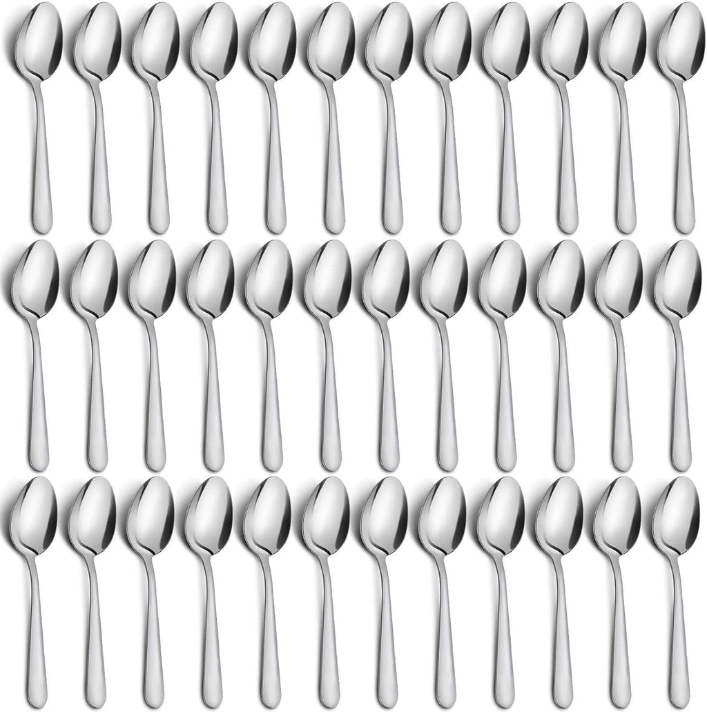 36-Piece Tea Spoons Set - 5.9" Stainless Steel Tea Spoon Silverware, Durable Small Spoons, Cost-effective Teaspoon