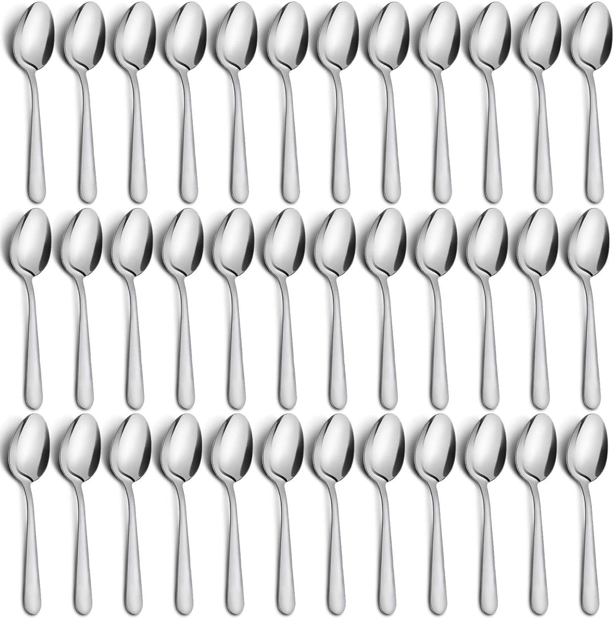 36-Piece Tea Spoons Set - 5.9" Stainless Steel Tea Spoon Silverware, Durable Small Spoons, Cost-effective Teaspoon