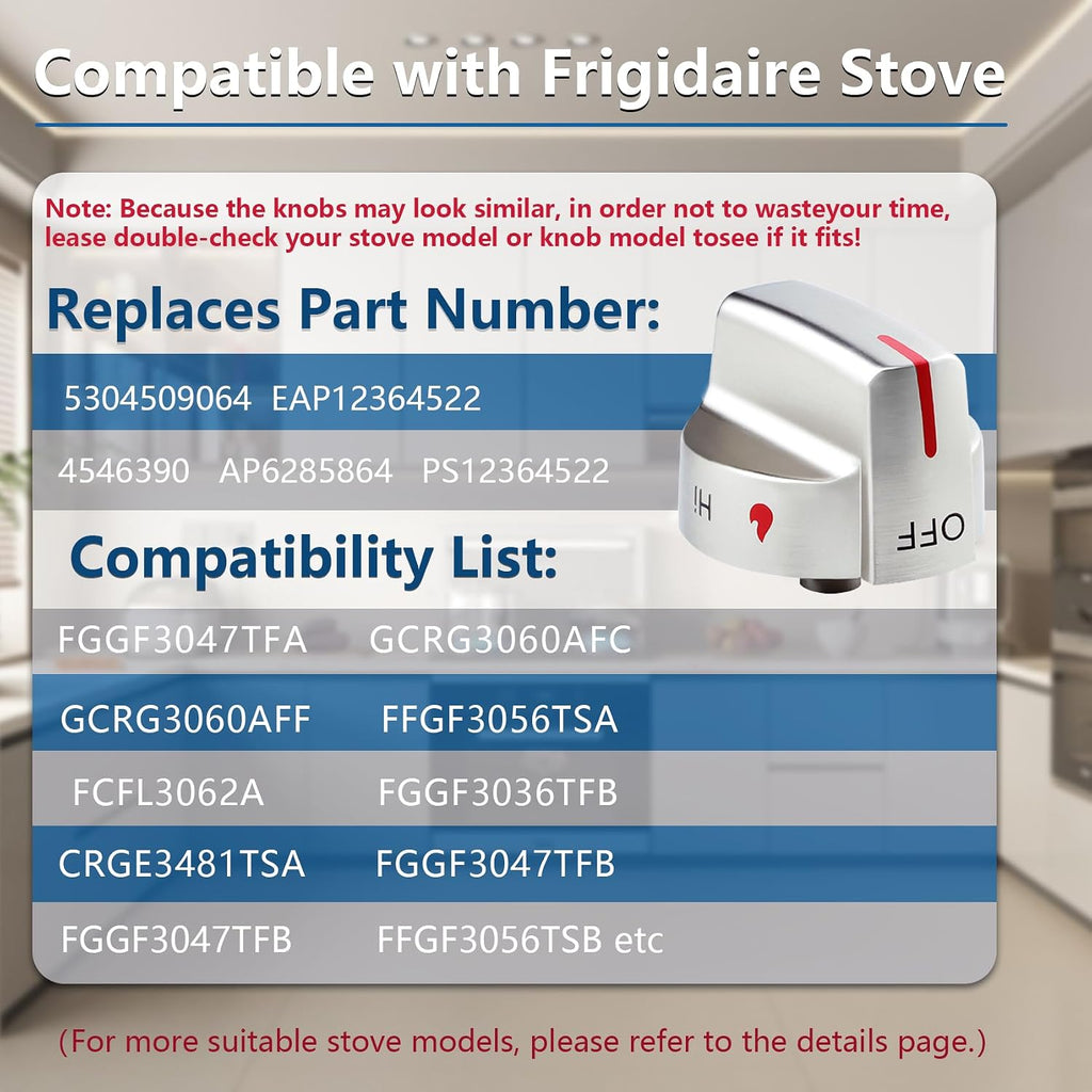 5304509064 Compatible with Frigidaire Gas Stove Knobs PS12364522 Stove Knob | PS12364522 Stove Knob Replace for