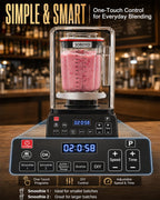Quiet Blender, 80 oz Commercial Countertop Blender with Noise-Reducing Shield, 2200W Pure Copper Motor, 46000RPM, 6