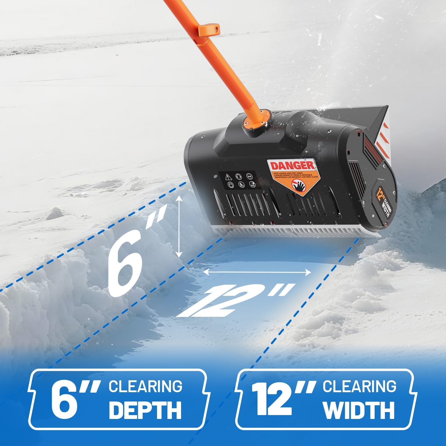 Cordless Snow Shovel 20V, Lightweight Electric Power Shovel for Snow Removal, Includes 4.0 Ah Battery, Easy to Use