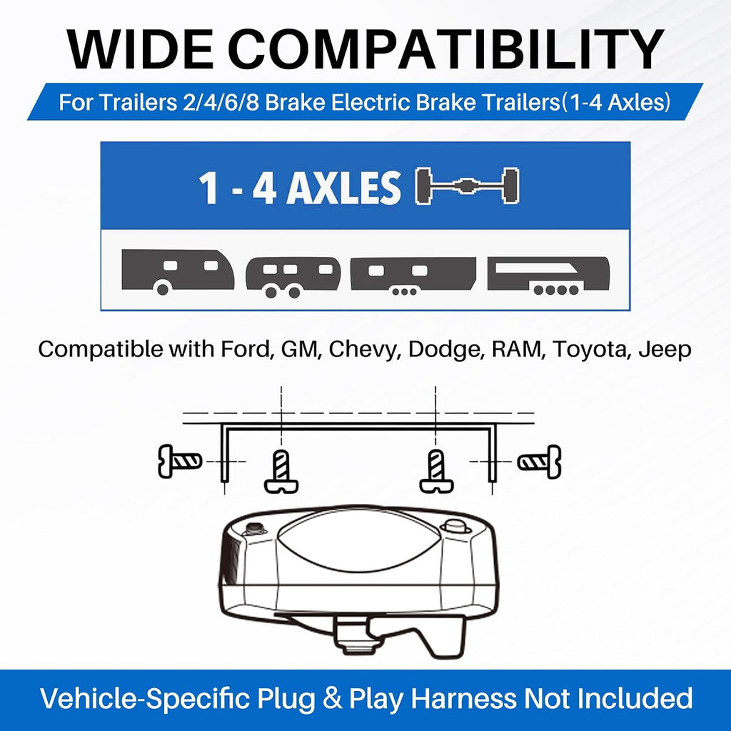 90885 Proportional Trailer Brake Controller Kit for 1-4 Axles