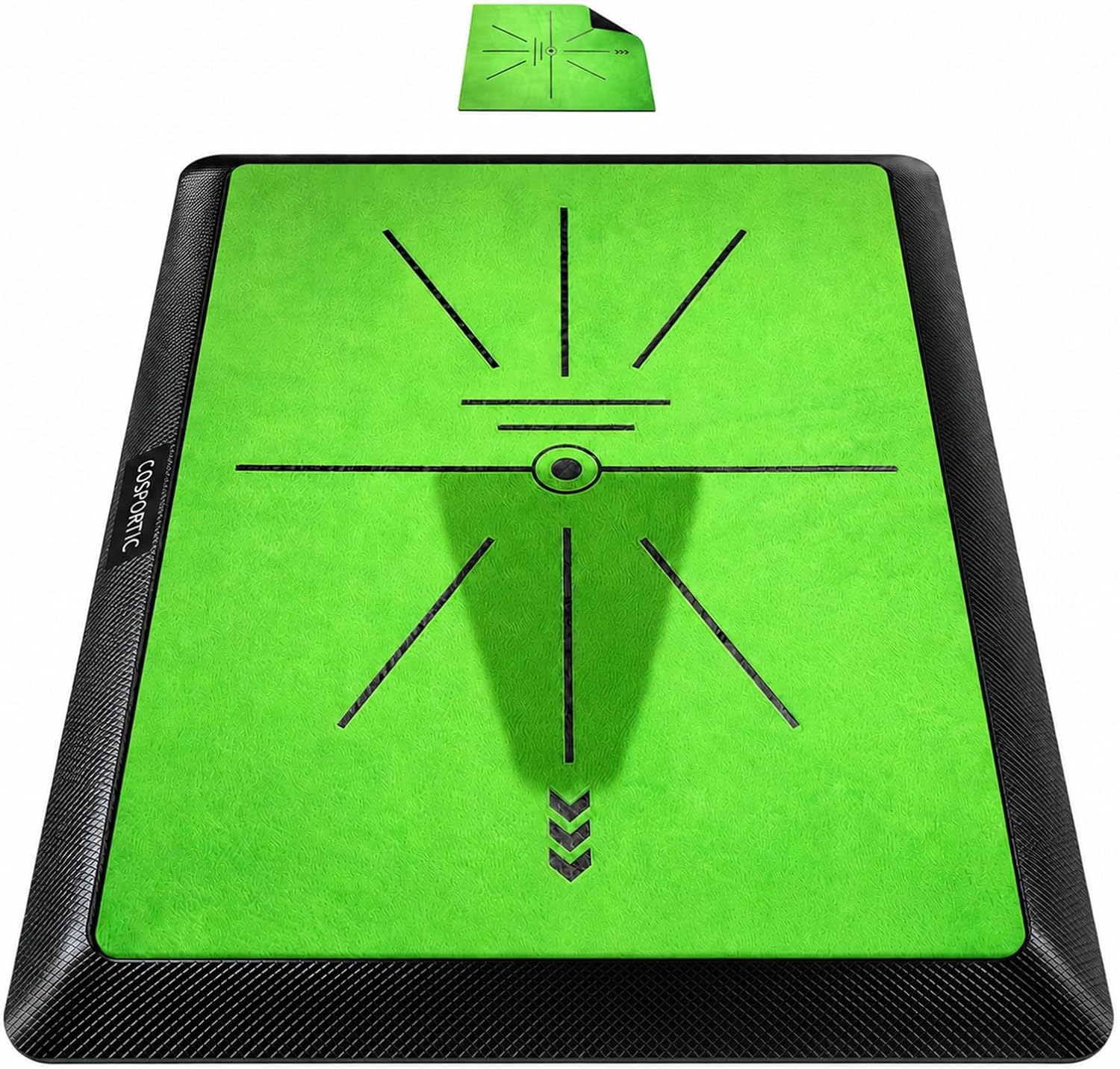 COSPOPTIC Golf Hitting Mat with Swing Path Feedback, Heavy-Duty Rubber Base Anti-Slip Golf Training Mat, Extra