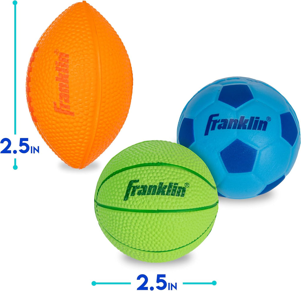 Kids Mini Foam Sports Balls - Indoor + Outdoor Soft Foam Toy Balls for Kids - Perfect Backyard + Practice - Mini