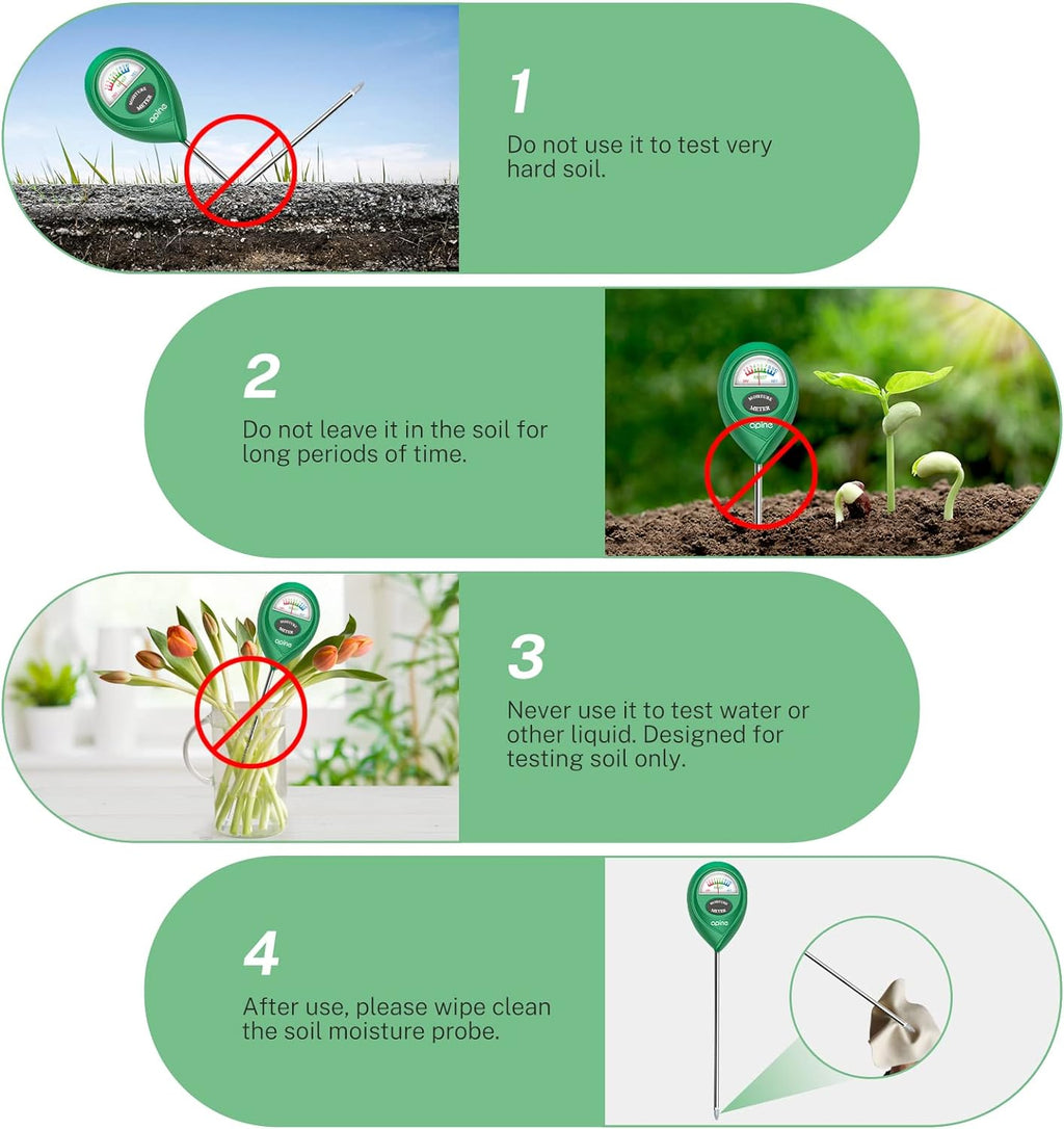 Soil Moisture Meter,Plants Moisture Meter,Plant Water Meter for Indoor/Outdoor Plants,Hydrometer for Plants（Green）