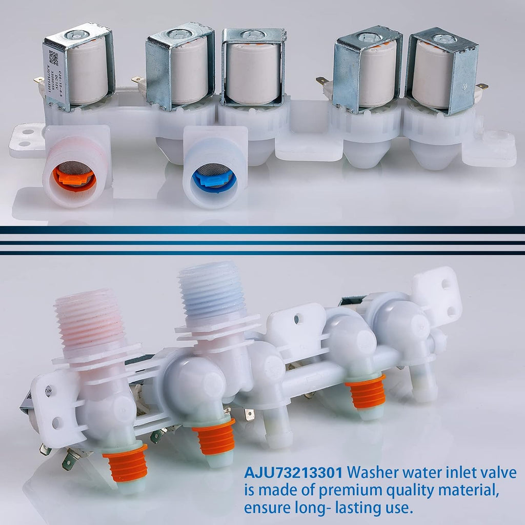 AJU73213301 Washer Water Inlet Valve 【OEM】- Upgraded Design | Fits Kenmore/LG WT7200CW, WT5001c*, WT1201CW & More | AJU75152601 Replaces 5221EA1008F, AP5668417, AP6308239