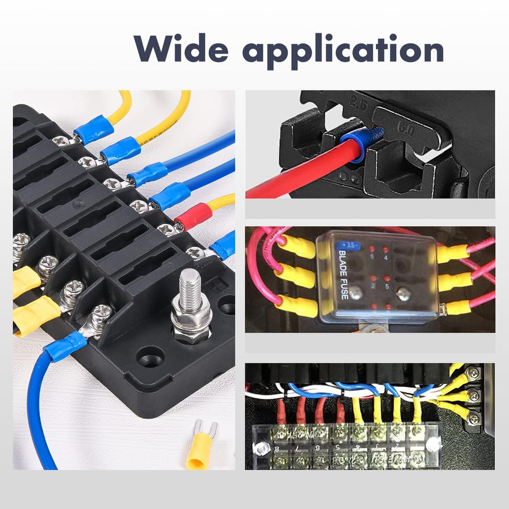 200pcs Insulated Crimp Wire Connector Terminal Assortment | Contains Ring, Butt Splice, Spade Male & Female, Fork