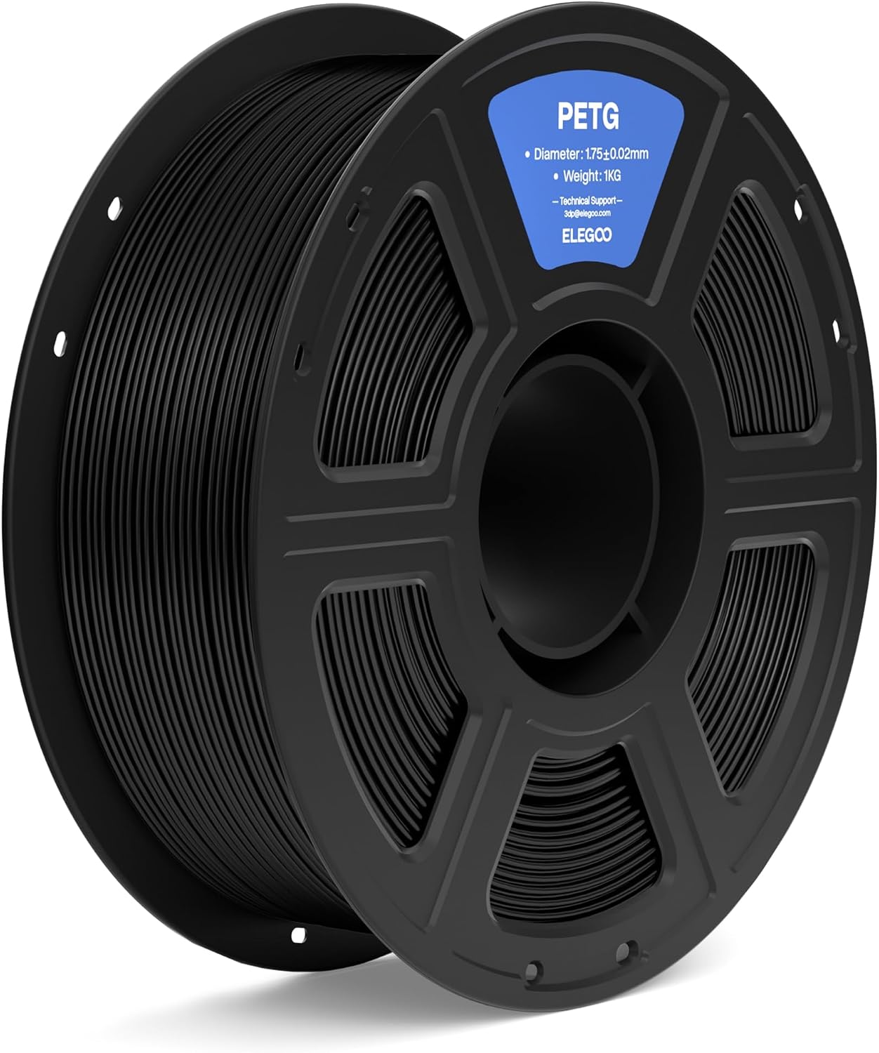 PETG 3D Printer Filament 1.75mm Black 1KG | Dimensional Accuracy +/- 0.02mm, 1kg Spool(2.2lbs), Fits for Most FDM 3D