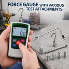Digital Force Gauge High-Precision Push-Pull Meter for Tension & Compression Testing Units (N, kg, lb, oz) Real-Time/Peak/First Peak Modes Ideal for Quality Control & Material Testing 5N