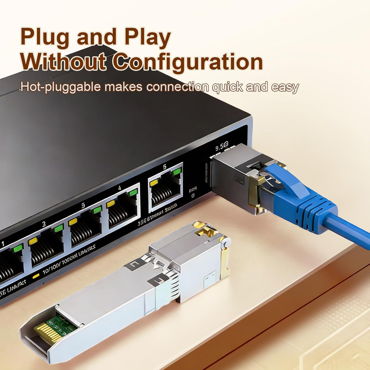 2Pack 10Gb SFP+ to RJ45 Ethernet Transceiver, 10Gbase-T Copper SFP Module