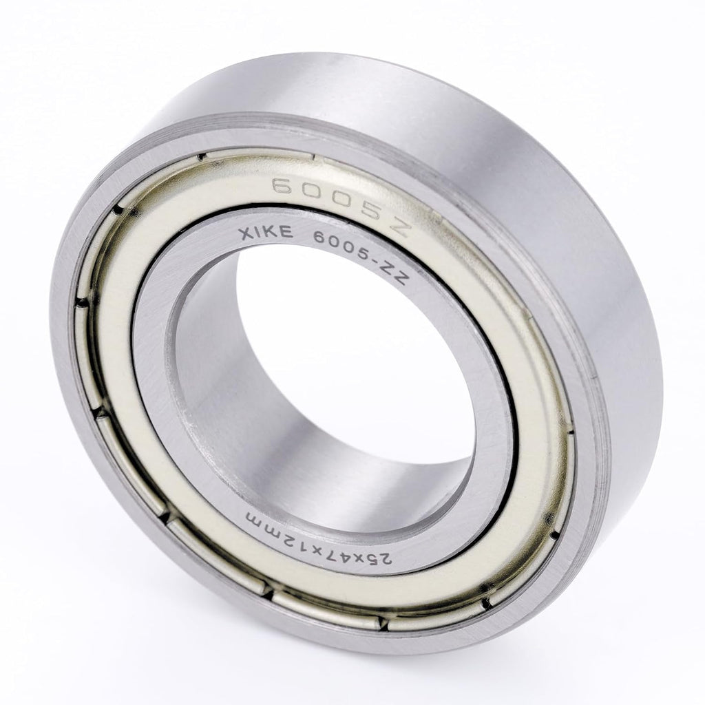 XIKE 6005ZZ Shielded Deep Groove Ball Bearings, 25x47x12 mm, 6-Pack