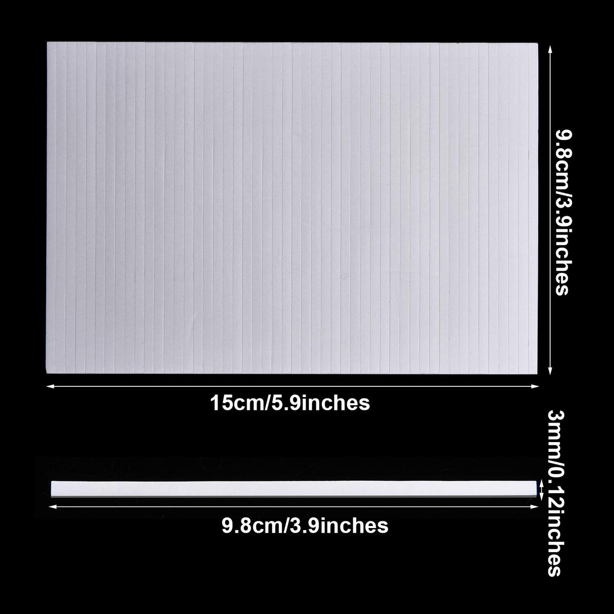 1000 Pcs Foam Strips with Adhesive, Double Sided Foam Tapes, 3.9 Inch