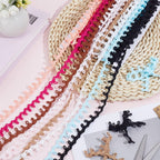 20 Yards Elastic Button Ribbon Trim Loop Braid Fringe Tassel Black White Buttonhole Bridal Loops Lace Bulk Webbing