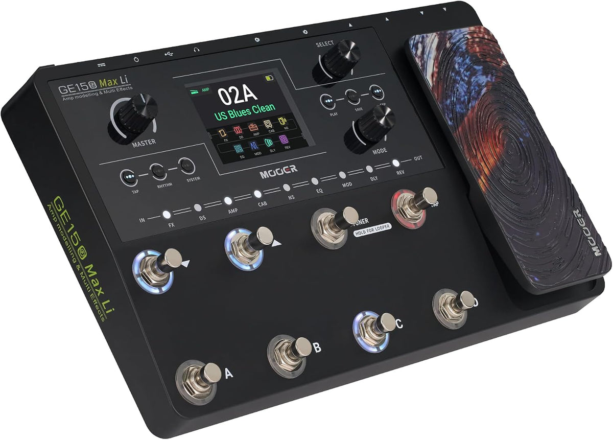 GE150 Max Li Battery Powered Guitar Amp Modelling Multi Effects 8-Footswitch Floor Guitar FX Processor with XLR
