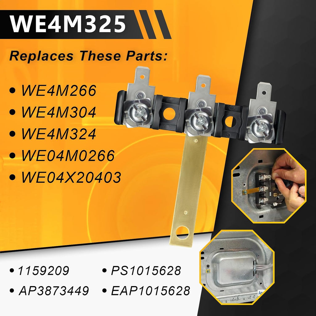 WE4M325 Dryer Terminal Block and Grounding Strap Compatible with GE