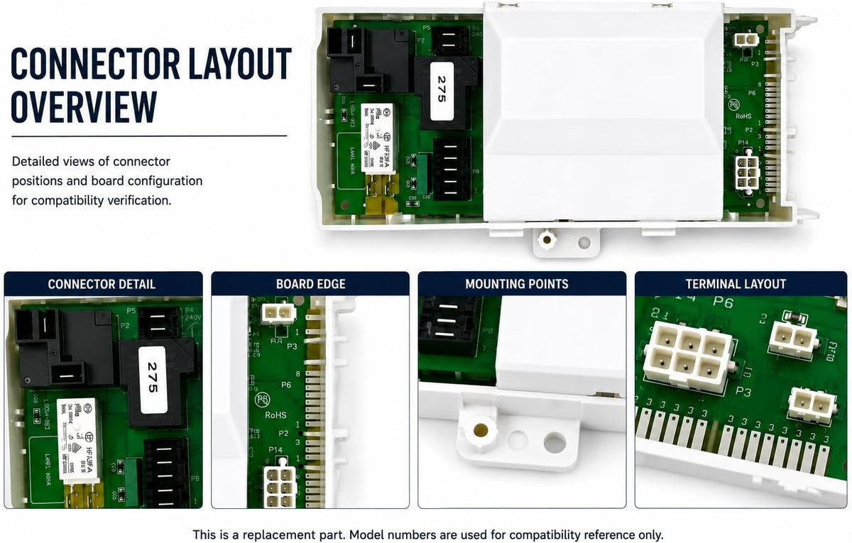 Dryer Control Board W10111620 Compatible with Select Dryer Models 7MMGDB850WL0 7MMGDB850WL1 MEDB800VB0 MEDB800VQ0 MEDB800VU0