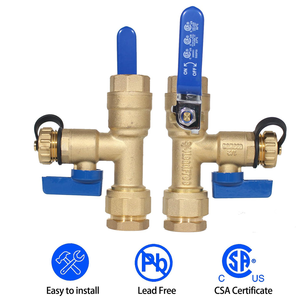 MIZUDO 3/4''NPT Tankless Water Heater Service Valve Kit, IPS Isolator