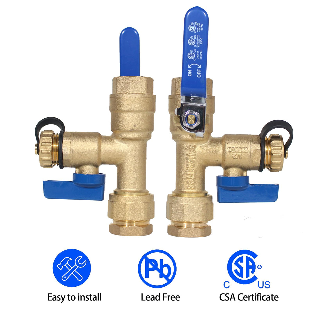 MIZUDO 3/4''NPT Tankless Water Heater Service Valve Kit, IPS Isolator