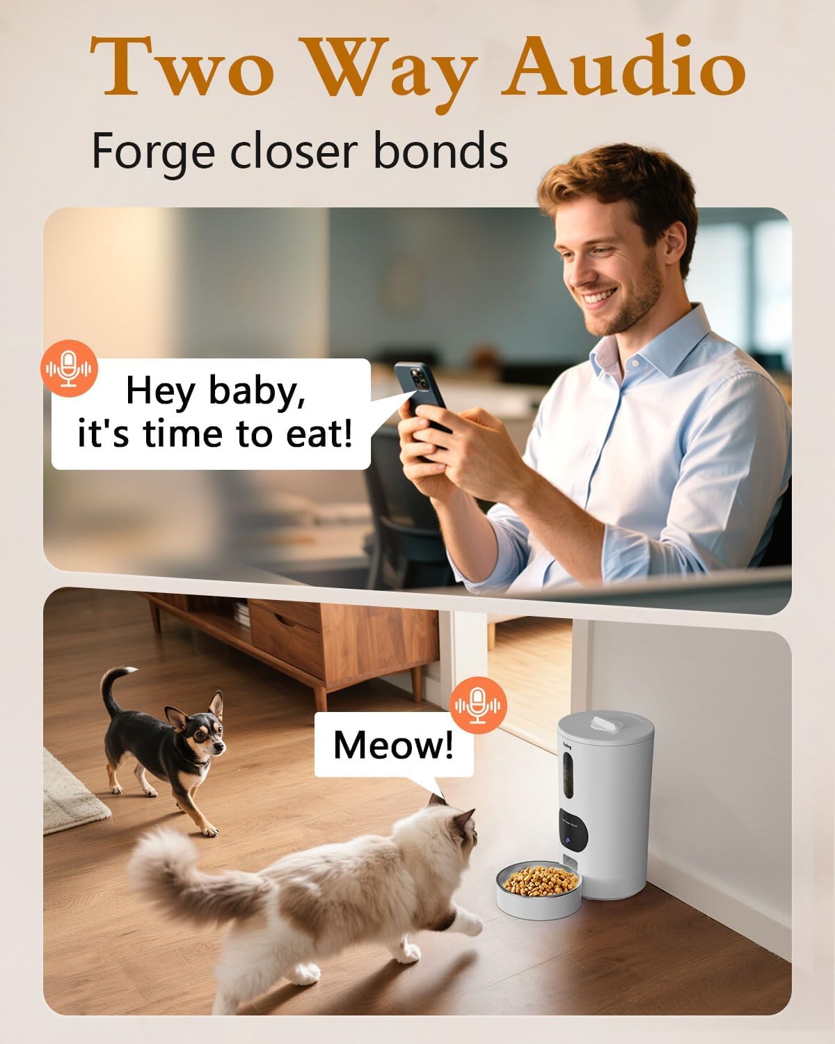 Automatic Cat Feeder with Camera - HD 1080P Video with Night Vision