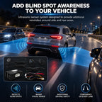 Riloer Blind Spot Sensor Ultrasonic Detection System with LED Alert Black