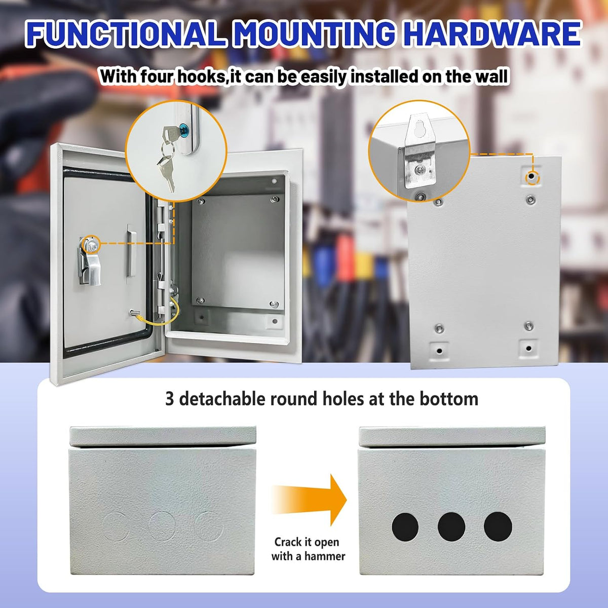 Outdoor Electrical Box 10x8x6 NEMA 4X IP66 Waterproof Junction Box