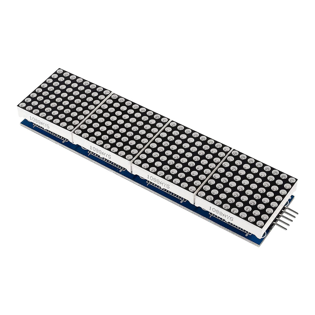 3PCS MAX7219 Dot Matrix Module 32x8 4 in 1 LED Display Modules Drive with 5Pin Wires for Arduino Raspberry Pi, Blue