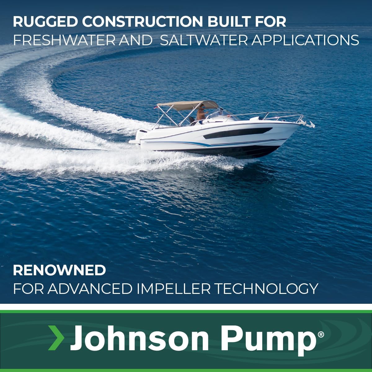 Johnson Pumps 166004B PRO Series 1600 GPH Livewell/Baitwell Aerating Pump, 12V (16004B), Bronze