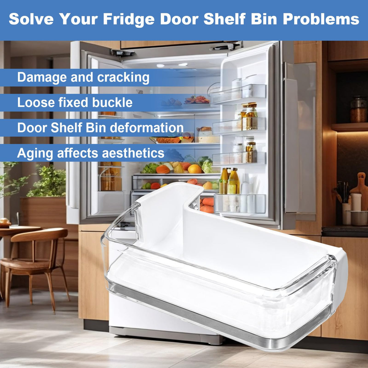 DA97-08400A Refrigerator Left Door Shelf Bin, Replace DA97-08400B