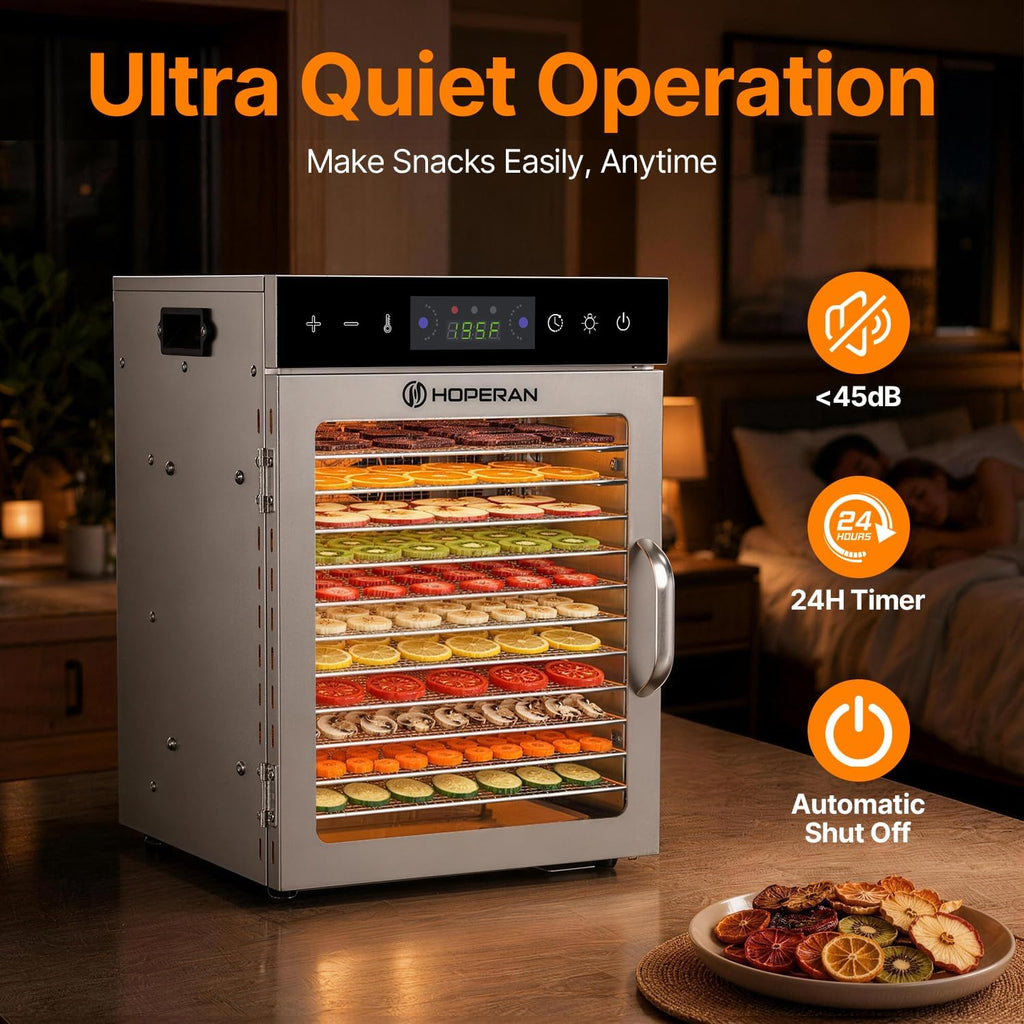 12 Tray Food Dehydrator Machine for Jerky, Fruit, Herb & Dog Treats