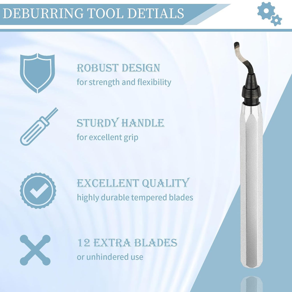 Deburring Tool with 12 HSS Blades for Metal Resin PVC 3D Print