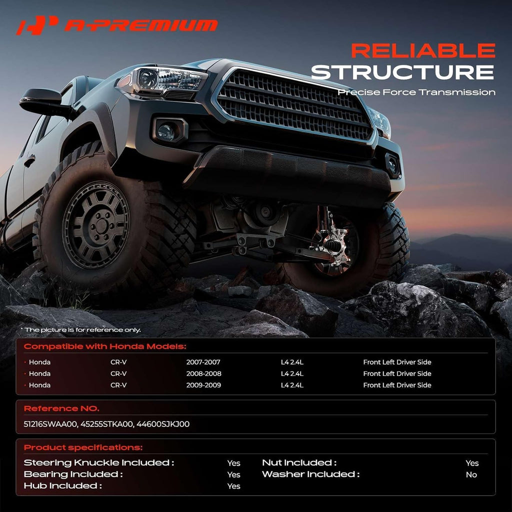 A-Premium Front Left Steering Knuckle & Wheel Bearing Hub Assembly