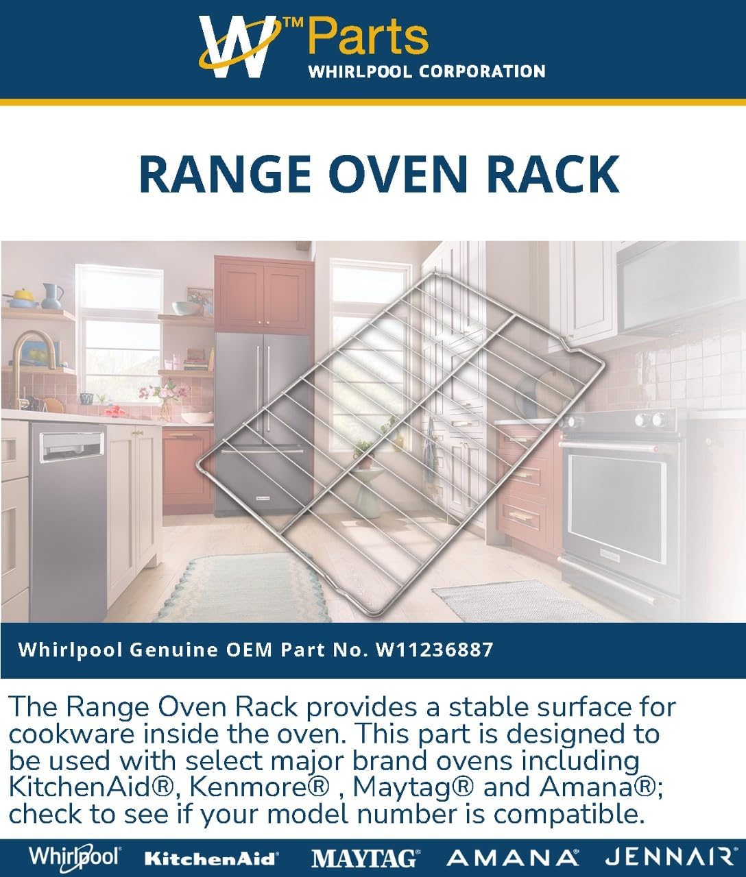 Whirlpool W11520287 OEM Range Oven Rack