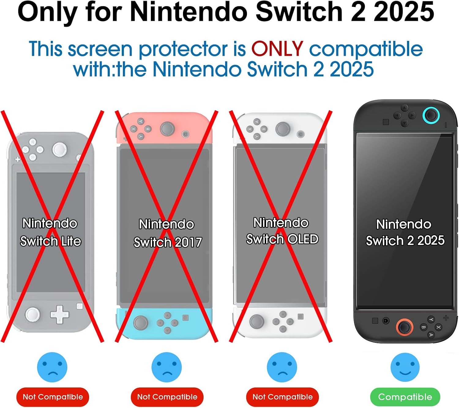 Auto-Alignment OneTouch for Nintendo Switch 2 Screen Protector [7.9''] 2025 Tempered Glass, Accessories, 30 seconds