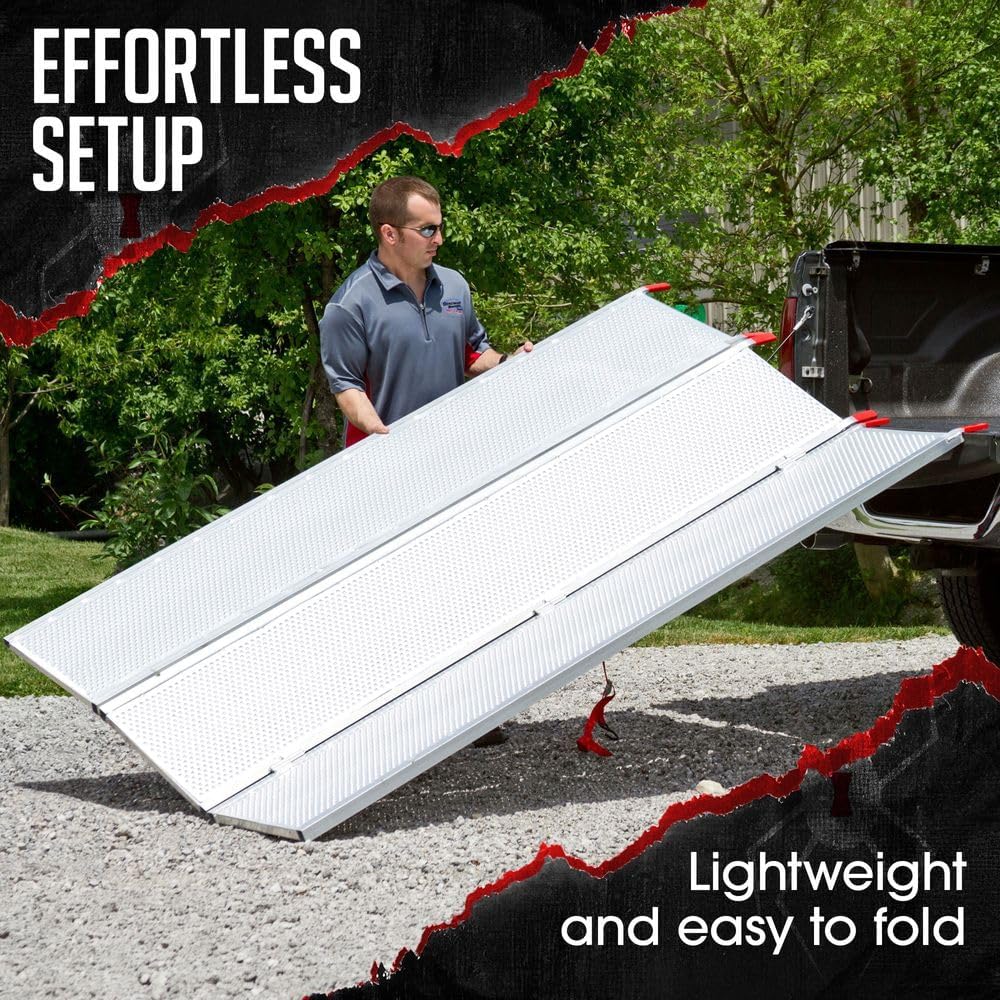Plate-Style Aluminum Extra-Wide Tri-Fold ATV Ramp