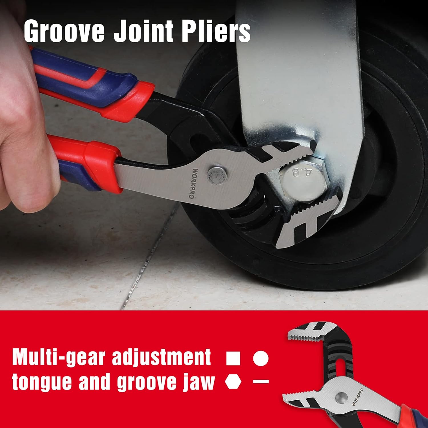 4-Piece Pliers Set - Premium CR-V Construction Tool Set Including Long Nose, Diagonal Cutting, Groove Joint and Slip