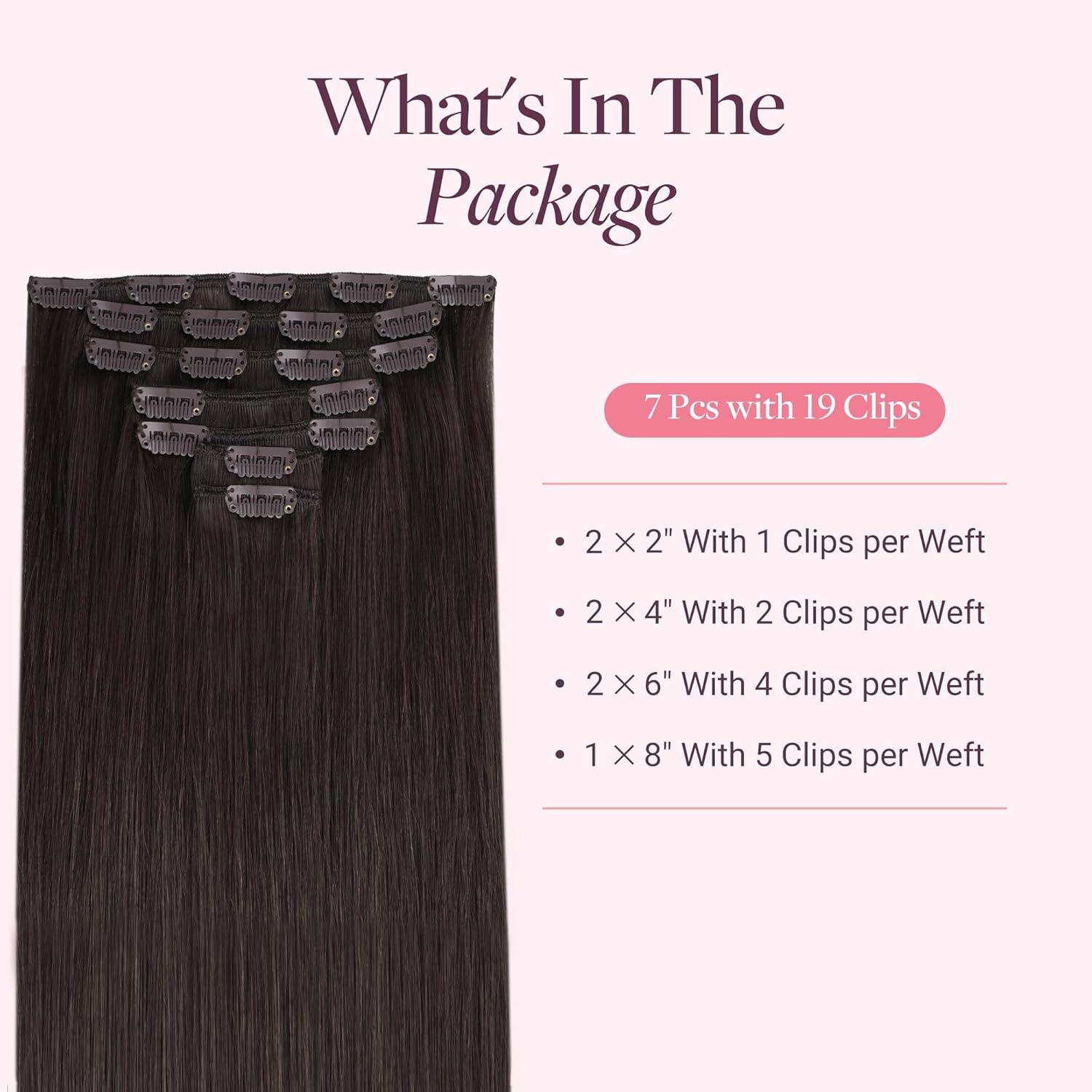 Clip in Hair Extensions Real Human Hair, Remy Human Hair Extensions Clip ins for Women, Natural Human Hair, 18inch