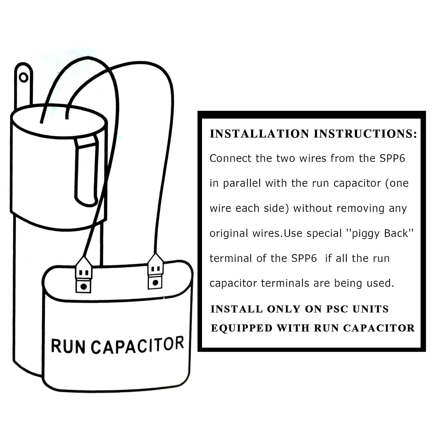 SPP6 Hard Start Capacitor Replacement 115V-288VAC | Air Conditioner Units 4,000-120,000 BTU, 1/2 Thru 10 H.P.