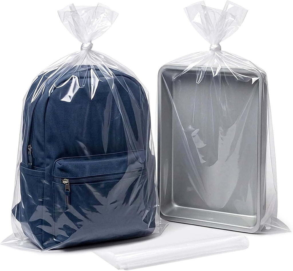 Clear Plastic Flat Open Poly Bags for Packaging, 18x24 In, 50Pcs