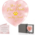 Rose Quartz Pet Memorial Gifts for Loss of Dog, Cat -Heart Crystal Stone
