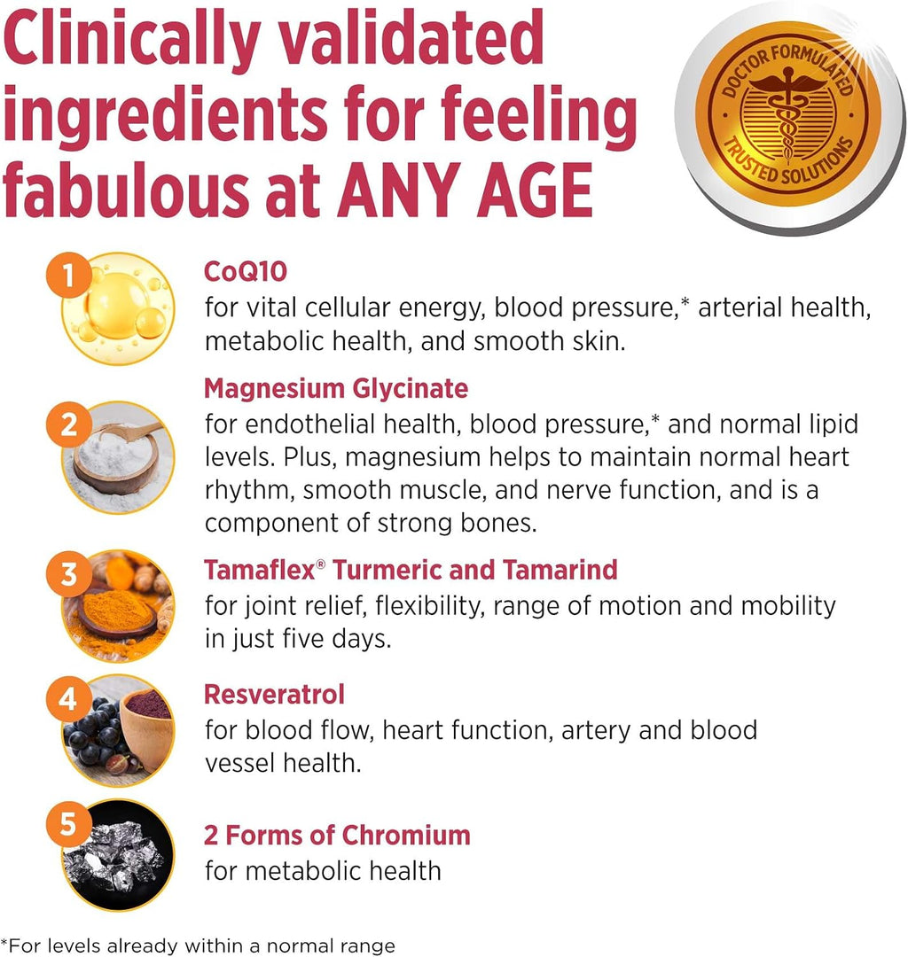 Daily5 Multivitamin for Women and Men, Clinically Validated Ingredients, Heart, Joints, Circulation, 90 Vegan Capsules