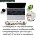 Pink Flower Desktop Mat Aesthetic Wrist Support Keyboard Mouse Wrist Rest Set, Computer Office Comfortable Wrist Rest