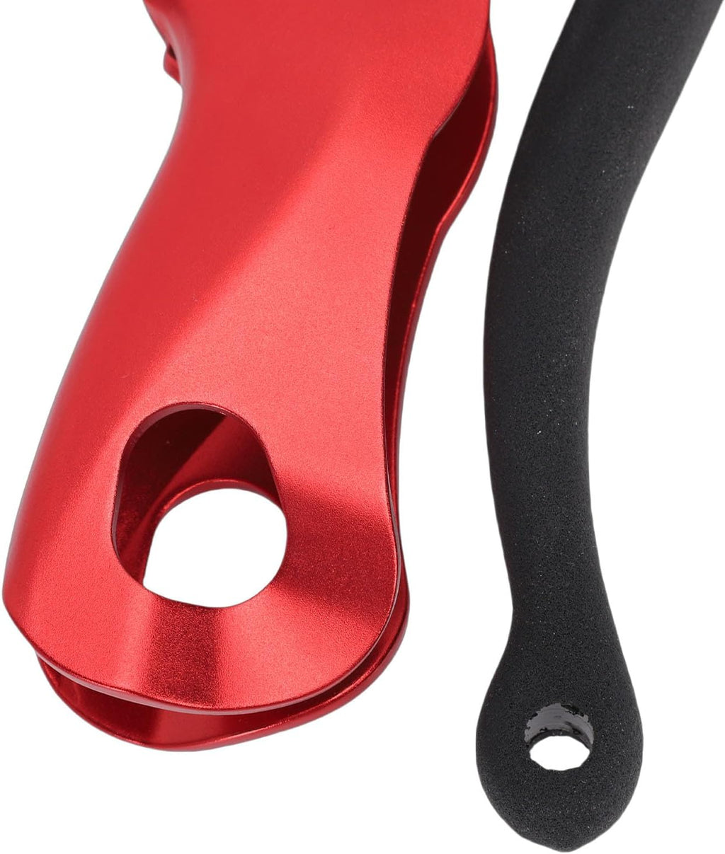 Aluminum Alloy Anti Panic Stop Descender Belay Device, Compact Single Plate Manual Speed Control Rappelling Descender