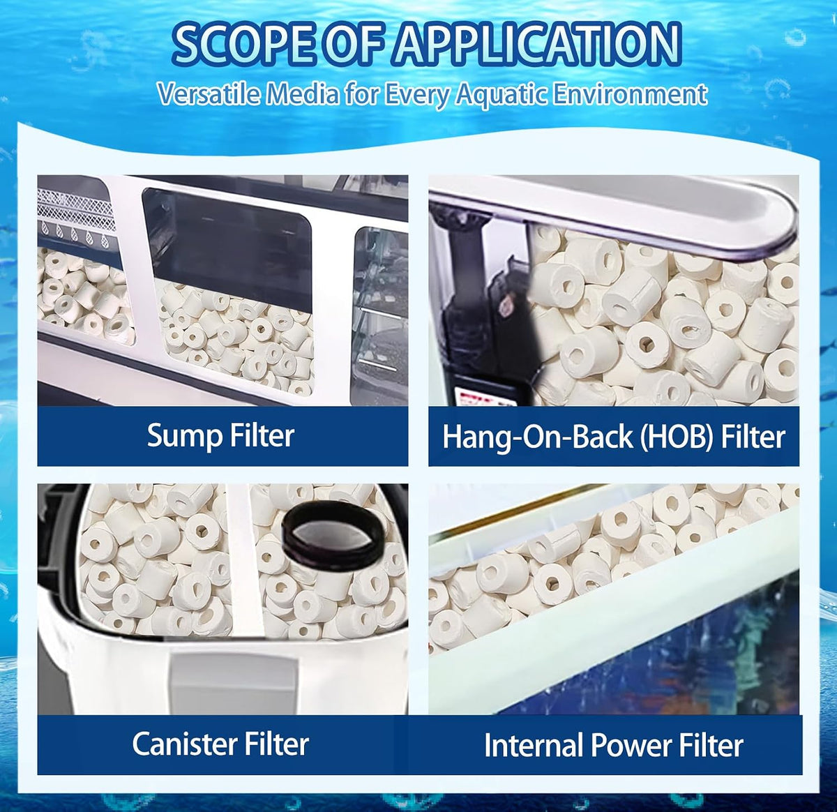 Aquarium Bio Ceramic Rings 2 lbs Filter Media for Pond Canister Reef Tank