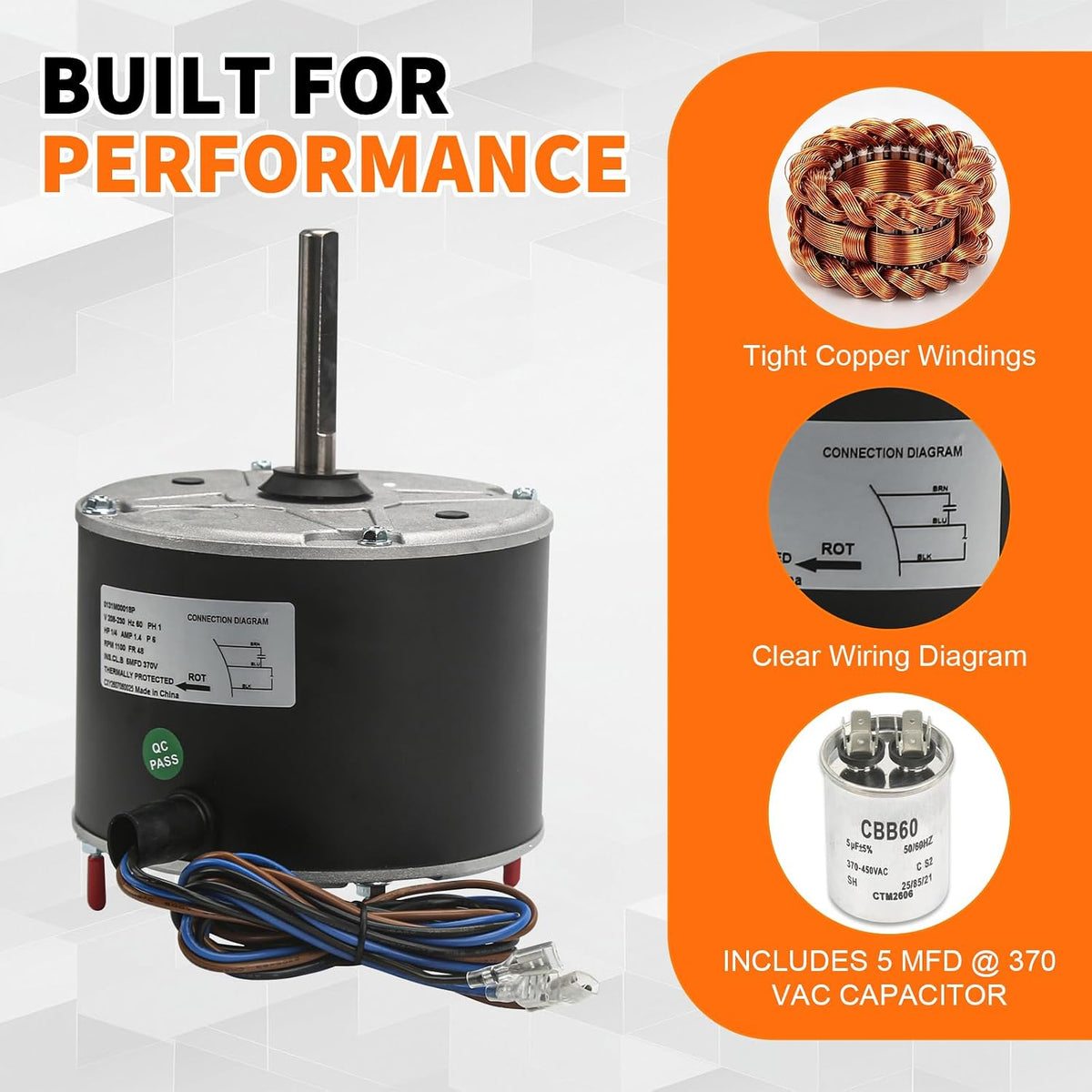 0131M00018P Condenser Fan Motor Replace for Goodman