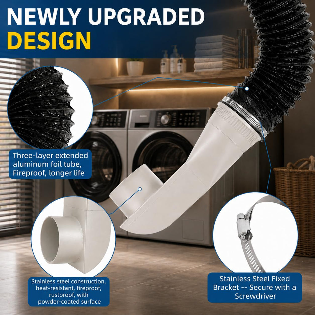 Periscope Dryer Vent Kit With 90° Elbow Straight Out Design,Adjustable15-66