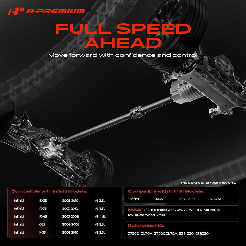 A-Premium Front Drive Shaft Driveshaft Assembly Compatible with Infiniti