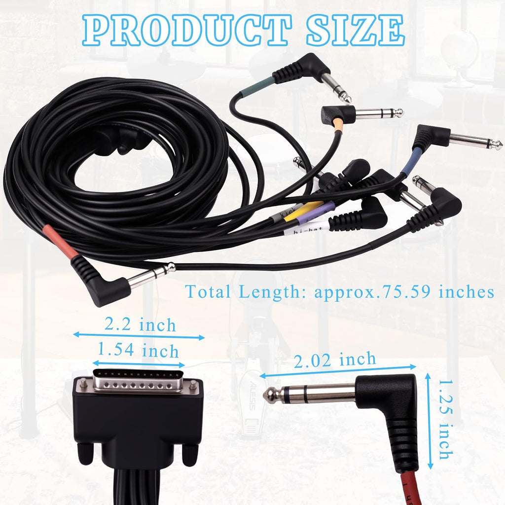 Cable Harness Snake Loom Replacement Compatible with Alesis Nitro Mesh Electronic Drum Set Module Surge Command Forge