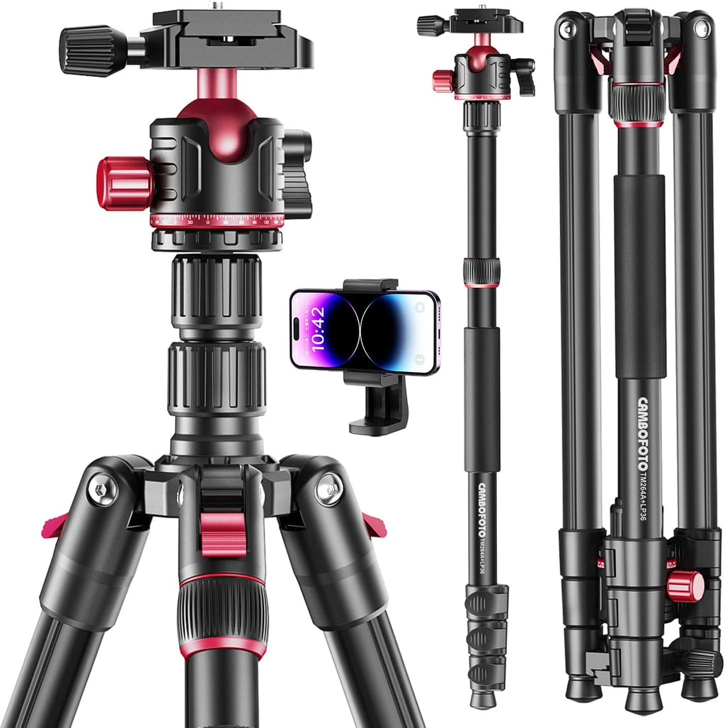 74" Professional Camera Tripod & Monopod with Carry Bag | Ball Head Aluminum Photography DSLR Tripod, Compatible with