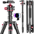 74" Professional Camera Tripod & Monopod with Carry Bag | Ball Head Aluminum Photography DSLR Tripod, Compatible with