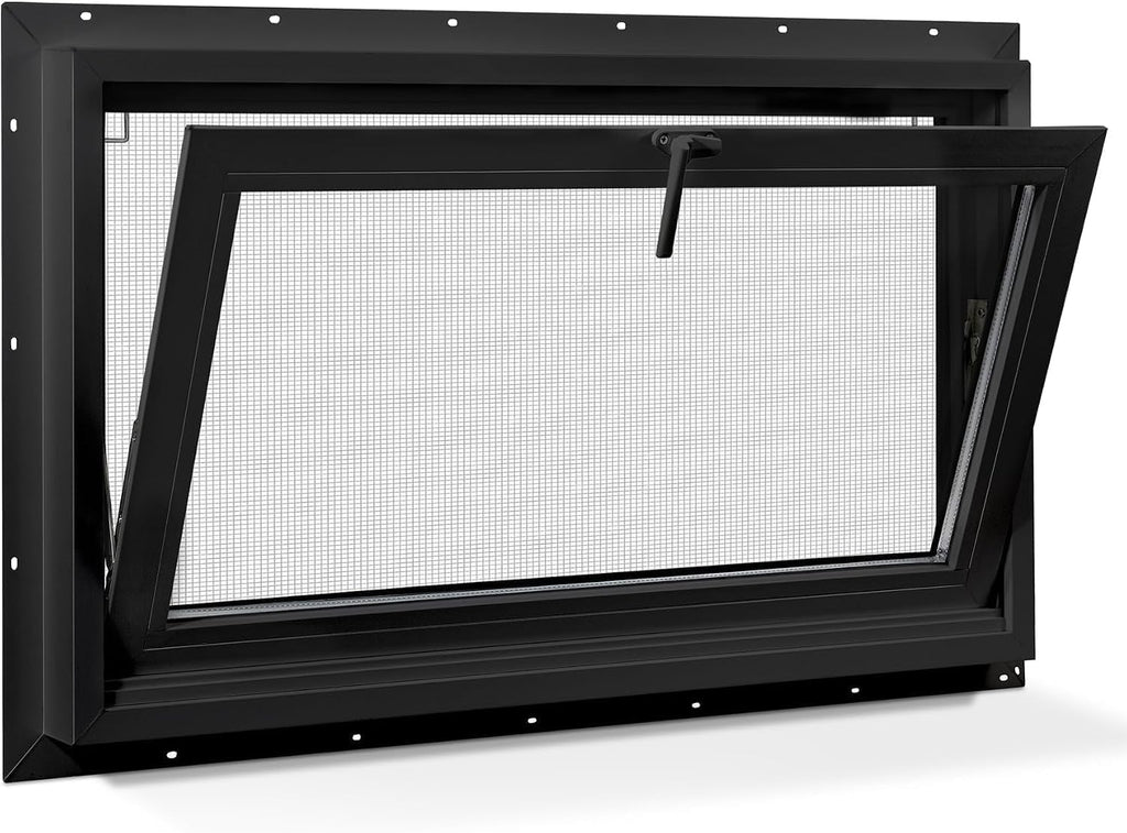 White Basement Window 32 X 14 Inches with Built-In Drainage (32x22Inch)